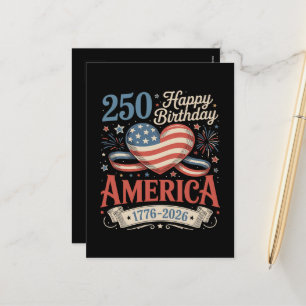  250th Birthday USA 250 Years Holiday Postcard