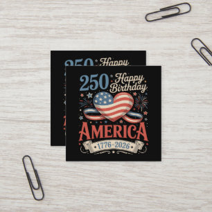  250th Birthday USA 250 Years Square Business Card