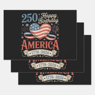 250th Birthday USA 250 Years Wrapping Paper Sheet