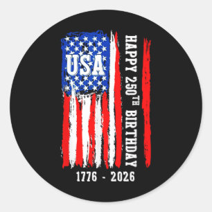 250th Birthday Usa, America Independence Day Classic Round Sticker