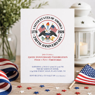 250th Independence Day Celebration Patriotic Party Invitation