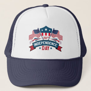 250th Independence Day USA Flags & Fireworks Trucker Hat