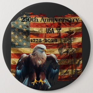 250th United States Semiquincentennial  6 Inch Round Button