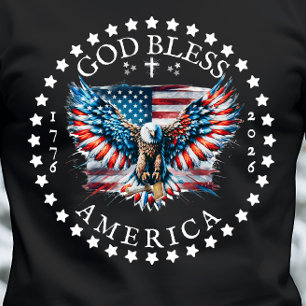 250th US Anniversary Men God Bless America  Tri-Blend Shirt