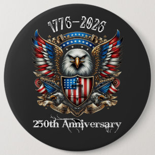 250th USA Anniversary 1776 2026 6 Inch Round Button