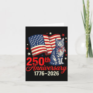 250th usa anniversary 1776-2026 patriotic cat card