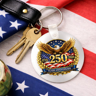 250th USA Anniversary Eagle Emblem  Keychain