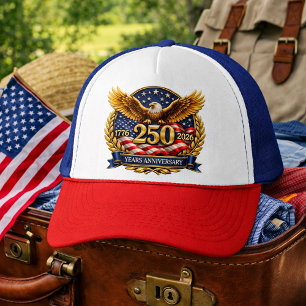 250th USA Anniversary Eagle Emblem Trucker Hat