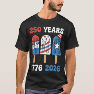 250th Years 1776 2026 4th July Ice Cream  T-Shirt