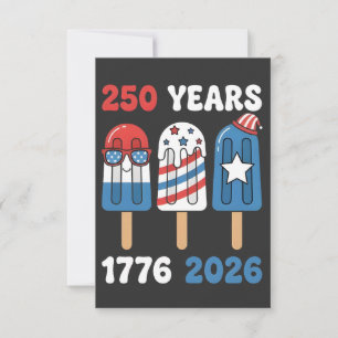 250th Years 1776 2026 4th July Ice Cream Thank You Card