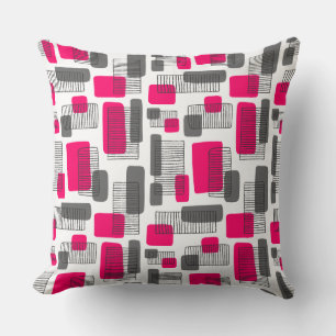 251215 - Neon Red and Grey Throw Pillow
