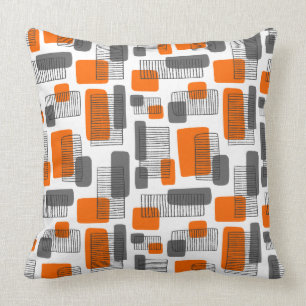 251215 - Orange and Grey Throw Pillow