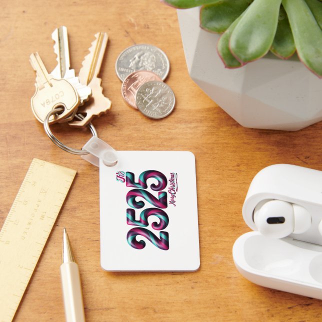 2525 Christmas ALUMINIUM RECTANGLE KEY CHAIN (Desk)