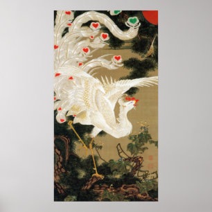25. 老松白鳳図, 若冲 Pine-tree & Phoenix, J Poster