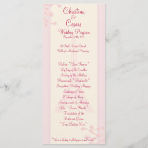 25 4 x 9 Wedding Program Lovers in Paris