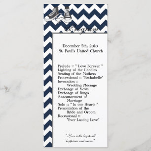 25 4x9 Programme de mariage Chevron Stripe Zig Zag