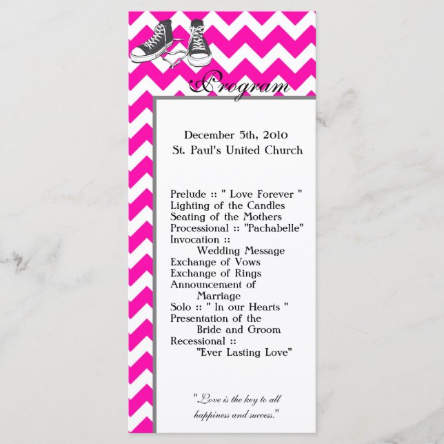 25 4x9 Programme de mariage Chevron Stripe Zig Zag (Devant)