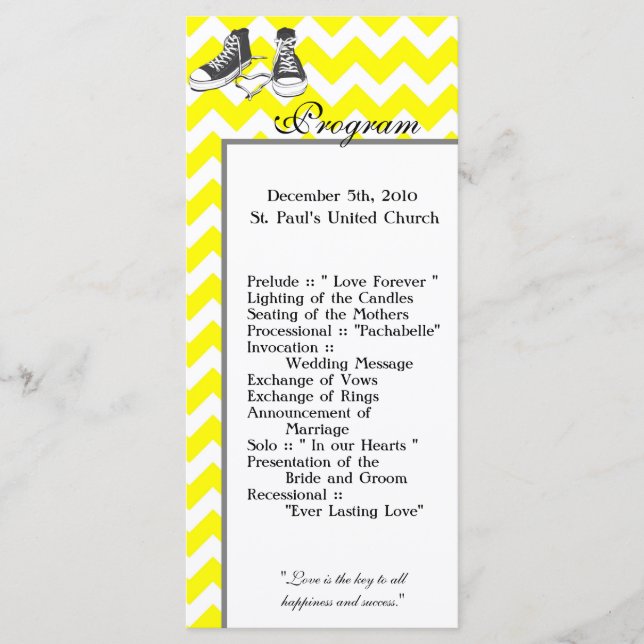 25 4x9 Programme de mariage Chevron Stripe Zig Zag (Devant)