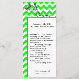 25 4x9 Programme de mariage Chevron Stripe Zig Zag