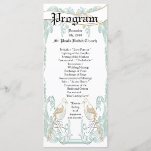 25 4x9 Programme de mariage Formel Vintage couple 
