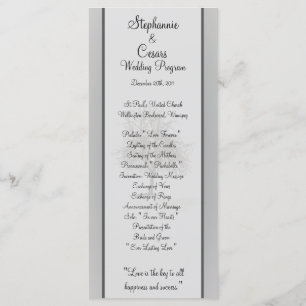 25 4x9 Programme de mariage Gris Arbres d'hiver Ne