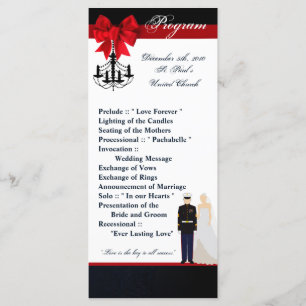 25 4x9 Programme de mariage Marine Uniform Groom B