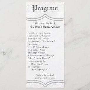 25 4x9 Programme de mariage Pays dentelle blanche 