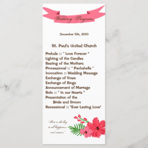 25 4x9 Programme de mariage Printemps Hibiscus Fle
