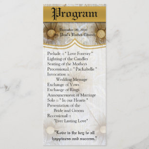 25 4x9 Programme de mariage Vintage Pintuck Tayl t