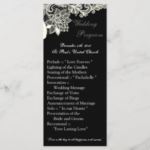 25 4x9 Programme de mariage Vintage Victorian Lace