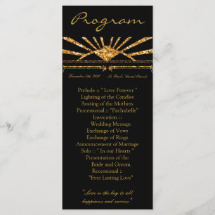 25 4x9 Wedding Program Art Deco Roaring 20s Gatsby