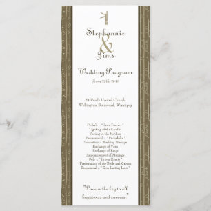 25 4x9 Wedding Program Bamboo Bliss