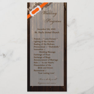 25 4x9 Wedding Program Barn Wood Rustic Country