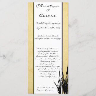 25 4x9 Wedding Program Cattail/Dragonfly Silhouett