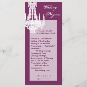 25 4x9 Wedding Program Crystal Chandelier Glitz