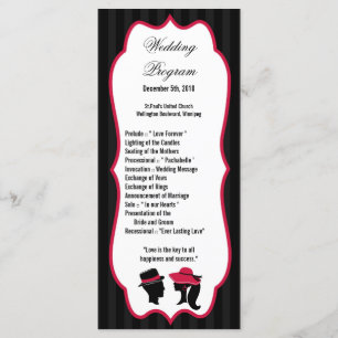 25 4x9 Wedding Program Formal Hats Elegant Retro