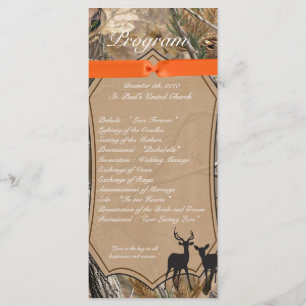 25 4x9 Wedding Program Hunters Camo Camoflauge Dee