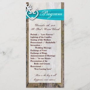 25 4x9 Wedding Program Hunting Deer Doe Buck Camo