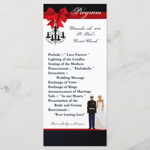 25 4x9 Wedding Program Marine Hispanic Uniform