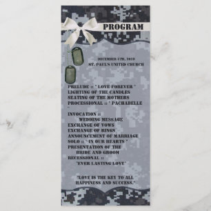 25 4x9 Wedding Program Navy DIGITAL PRINT Uniform