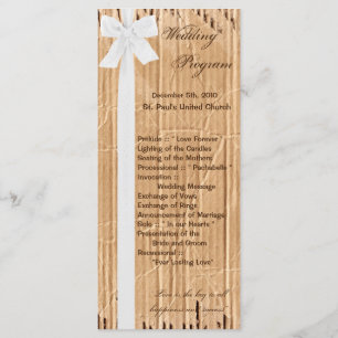 25 4x9 Wedding Program Torn Cardboard Moving Box