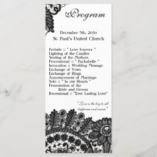 25 4x9 Wedding Program Vintage Lace Applique Dolli