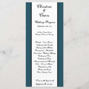 25 4x9 Wedding Program Western Blue Cowboy Boots s