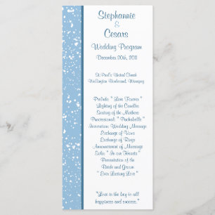 25 4x9 Wedding Program Winter Blue Christmas