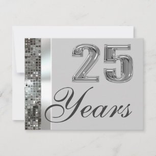 25 Anniversaire Argent Élégante Invitation