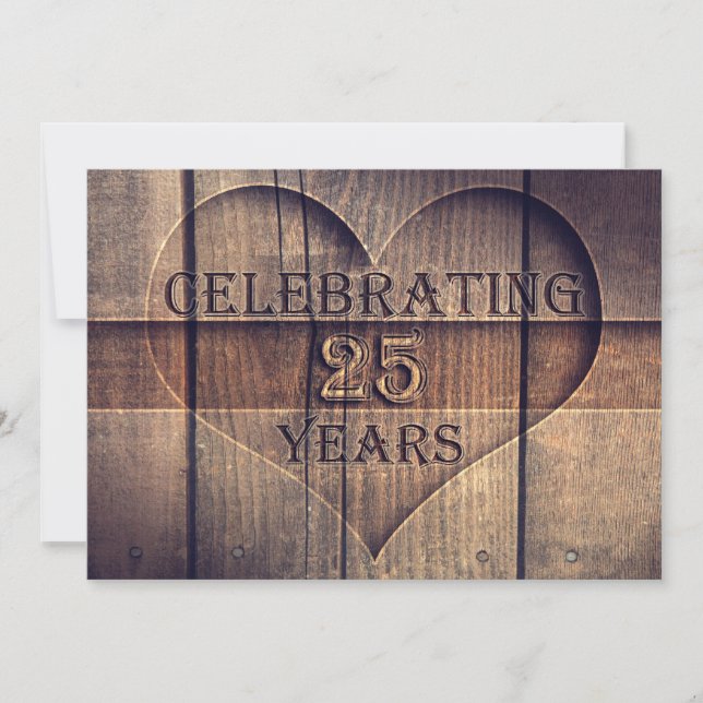 25 ans d'anniversaire de mariage invitations uniqu (Devant)
