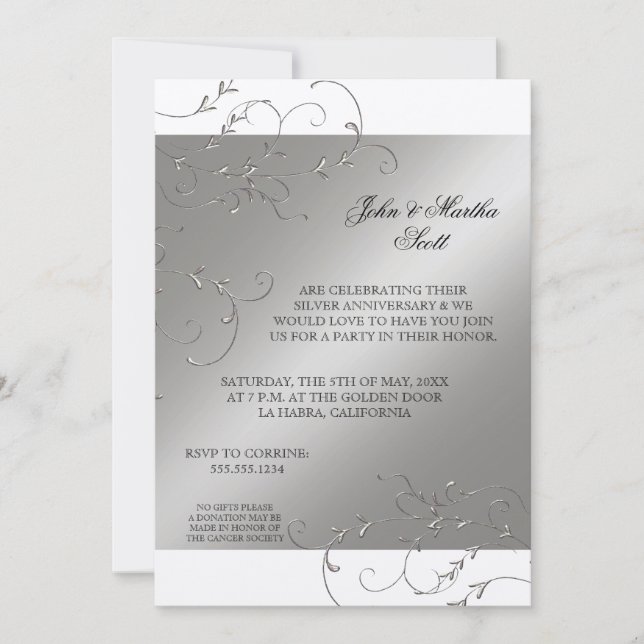 25 ans de fête, 25e anniversaire Invitation (Devant)