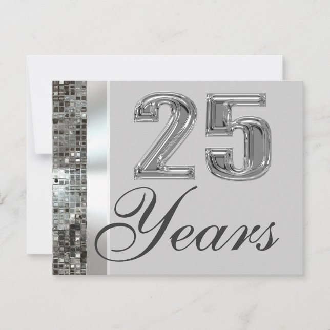 25 Ans Invitation Élégante d'Anniversaire de Maria (Devant)