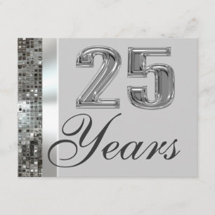 25 Ans Invitation Élégante d'Anniversaire de Maria