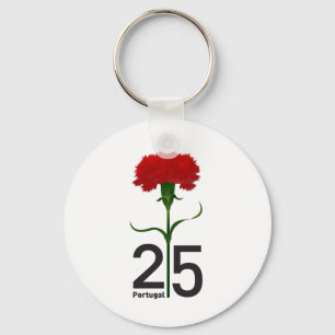 25 April, the Carnation Revolution, Portugal Keychain